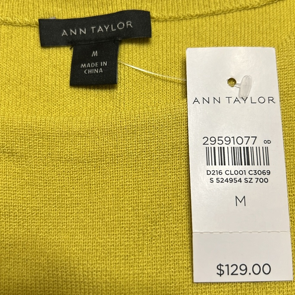Ann Taylor Yellow Sleeveless Midi Dress with Ruffle Shoulders - Picture 4 of 9